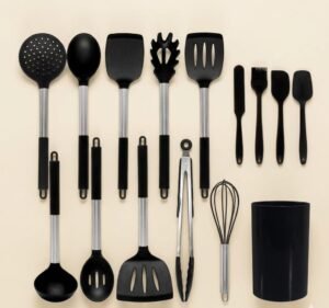 Household Shovel Spoon Spatula Handle Cover Stainless Steel Handle Cover Handle Silicone Kitchenware 15 Pieces Suit Household Shovel Spoon Spatula