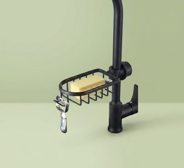 Kitchen Storage Rack Faucet Rack Space Aluminum Household Pool Sponge Drain Hanging Basket Sink Storage Rack (2) Sponge Drain Hanging Basket Sink Storage Rack