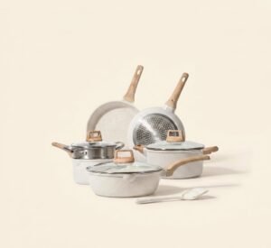 Medical stone non-stick pot soup pot stew pot frying pan wok milk pot frying pan steaming marble granite pot set (2) Non-Stick Marble Granite Coated Cookware Set