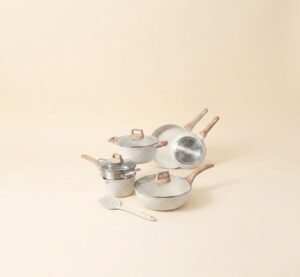 Non-stick Pot Marble Rice White Set Pot