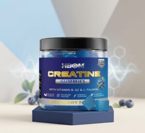 OEM ODM Factory Price Creatine Gummies Increase Endurance, Improves Central Fatigue and Promotes Muscle Strength HBOM Creatine Gummies