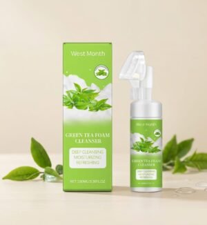 West&Month Green Tea Foam Cleanser Gently Cleanses Facial Skin, Delicate Pores, Refreshing And Moisturizing (2) Green Tea Foam Cleanser