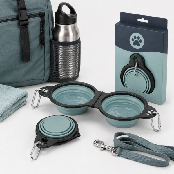 Collapsible Double Travel Pet Bowl