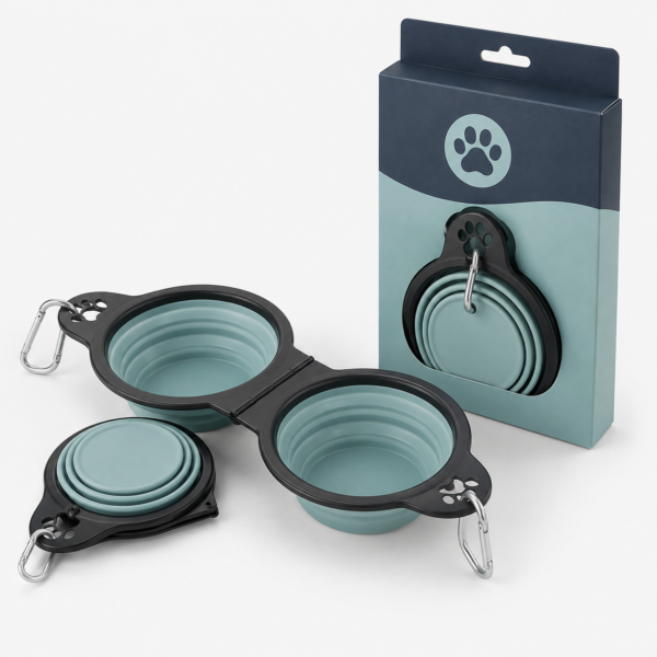 Collapsible Double Travel Pet Bowl