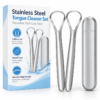 Stainless Steel Tongue Cleaner Set