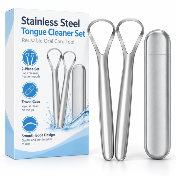 Stainless Steel Tongue Cleaner Set