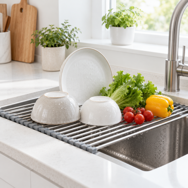 roll_up_sink_drying_rack_lifestyle Roll-Up Sink Drying Rack