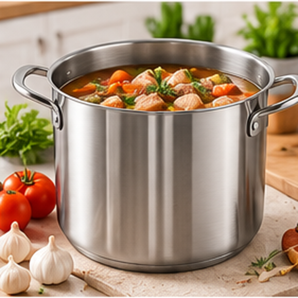 stainless_steel_stock_pot_lifestyle Large-Capacity Stainless Steel Stock Pot with Glass Lid